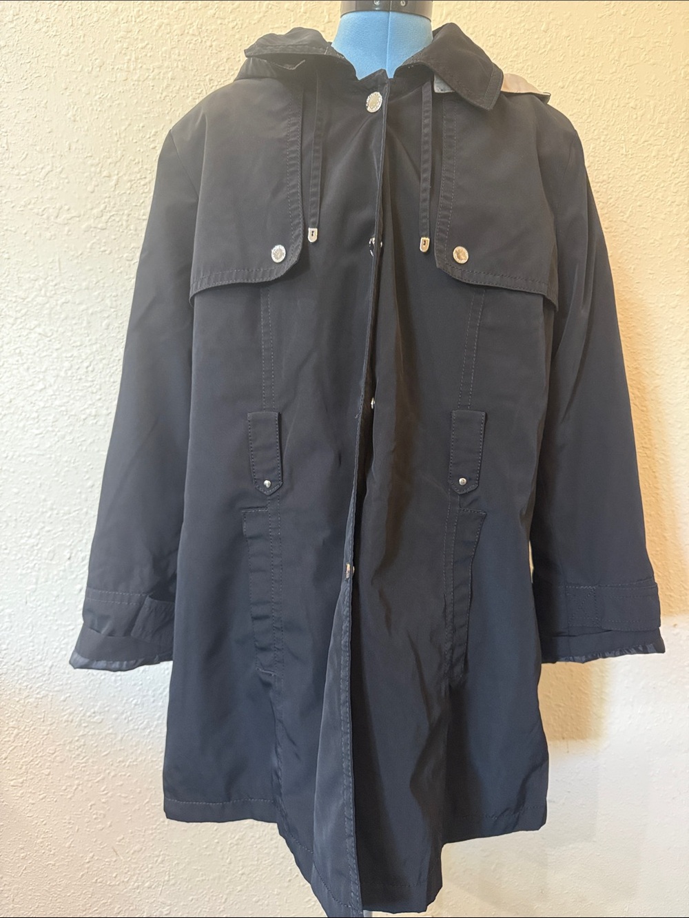 Fleet Street woman’s black Hooded Raincoat Jacket